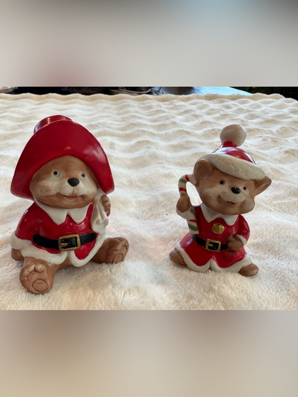 Vintage HOMCO Christmas bear figurines